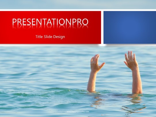 Drowning Help PowerPoint Template title slide design
