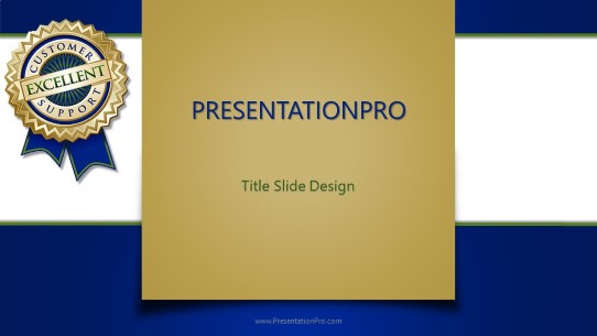 Excellent Support Blue Widescreen PowerPoint Template title slide design