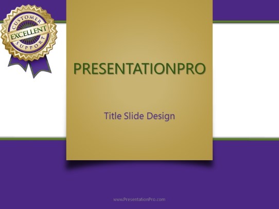 Excellent Support Purple PowerPoint Template title slide design