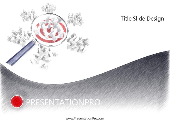 Finding Niche Red Color pen PowerPoint Template title slide design