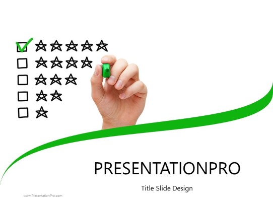 Five Star Rating PowerPoint Template title slide design