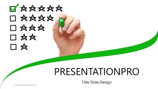 Five Star Rating Widescreen PowerPoint Template title slide design