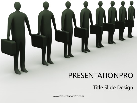 Get In Line PowerPoint Template title slide design