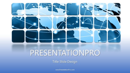 Global Data Grid Widescreen PowerPoint Template title slide design