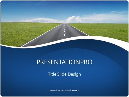 Going Places Blue PowerPoint Template title slide design