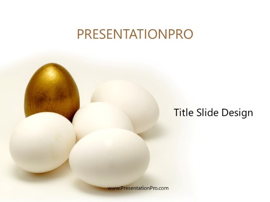 Golden Egg PowerPoint Template title slide design
