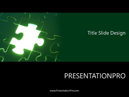 Green Puzzle PowerPoint Template title slide design