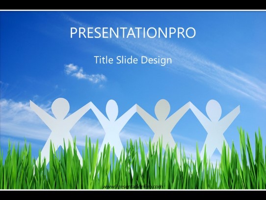 Happy Cutouts PowerPoint Template title slide design