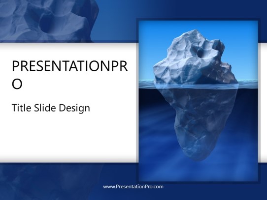 Iceberg Afloat PowerPoint Template title slide design