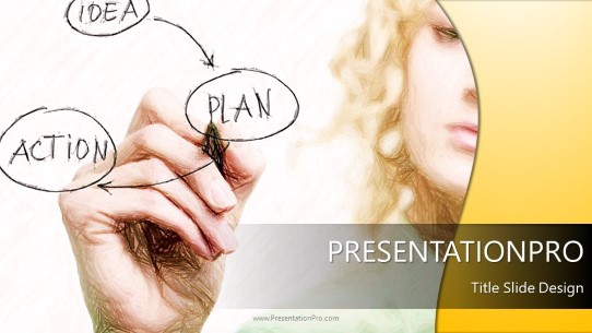 Idea Plan Action Widescreen PowerPoint Template title slide design
