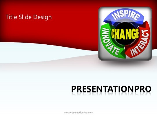 Insire Innovate Interact Change PowerPoint Template title slide design