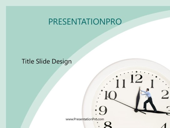 Man On Clock PowerPoint Template title slide design