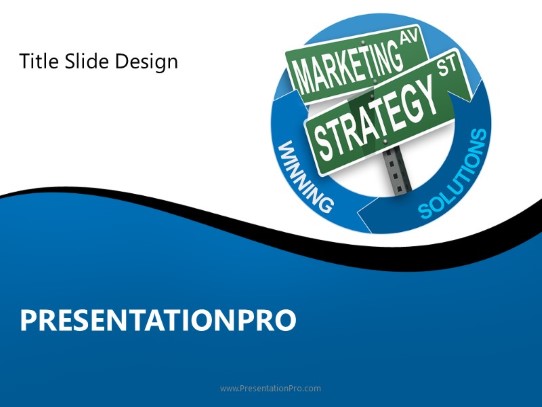 Marketing Strategy Direction PowerPoint Template title slide design