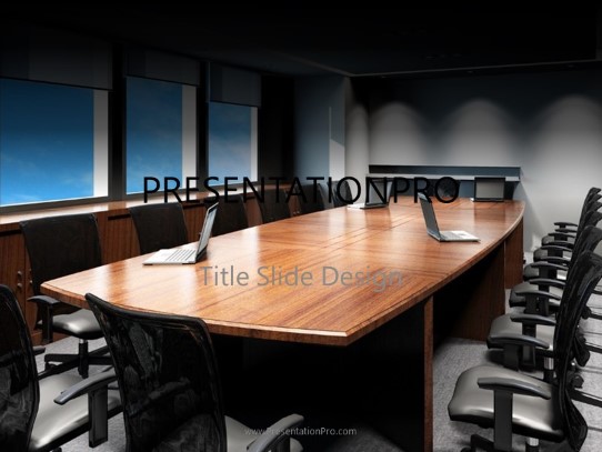Modern Conference Room PowerPoint Template title slide design