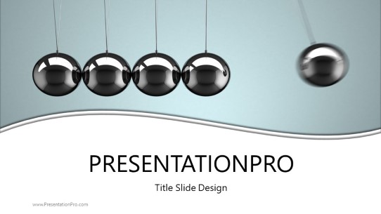 Newtons Cradle 2 Widescreen PowerPoint Template title slide design