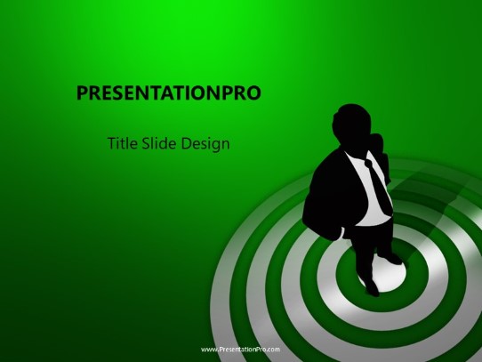 On Bullseye Green PowerPoint Template title slide design