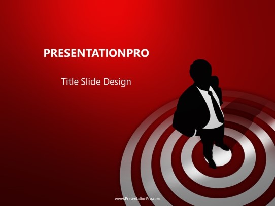 On Bullseye Red PowerPoint Template title slide design