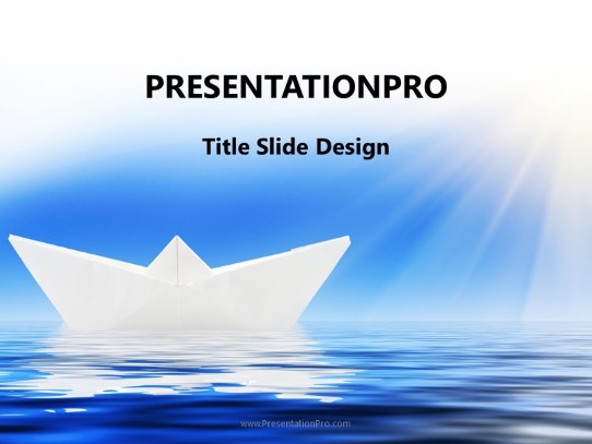 Paper Sailing Boat PowerPoint Template title slide design