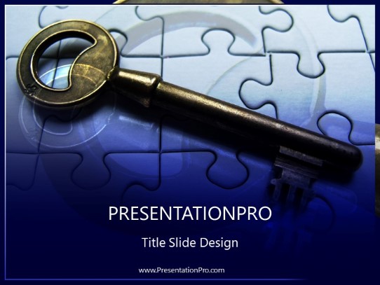Puzzle Key PowerPoint Template title slide design