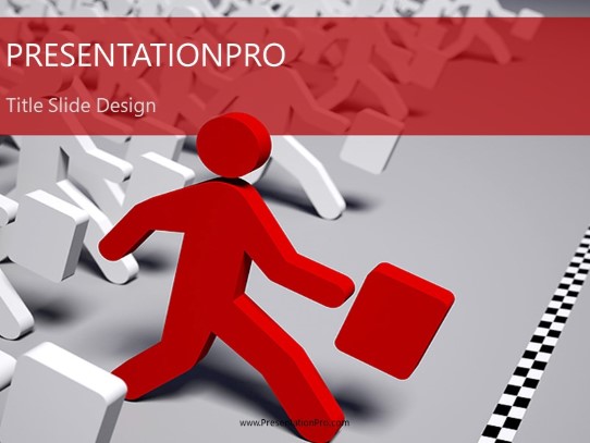 Red Runner PowerPoint Template title slide design