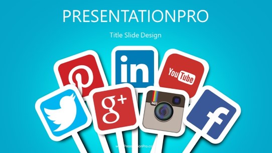 Social Media Signs 01 Widescreen PowerPoint Template title slide design
