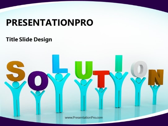 Standing Solution Purple PowerPoint Template title slide design