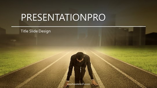 Starting Position Widescreen PowerPoint Template title slide design