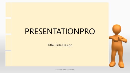 Stickman With Folder Orange B Widescreen PowerPoint Template title slide design