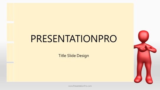 Stickman With Folder Red B Widescreen PowerPoint Template title slide design