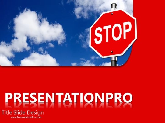 Stop In Clouds PowerPoint Template title slide design
