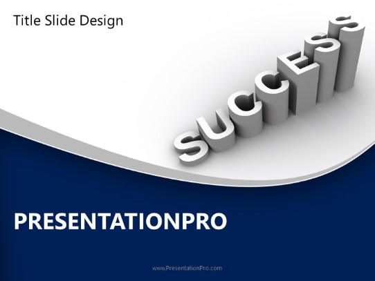 Success Growth Blue PowerPoint Template title slide design