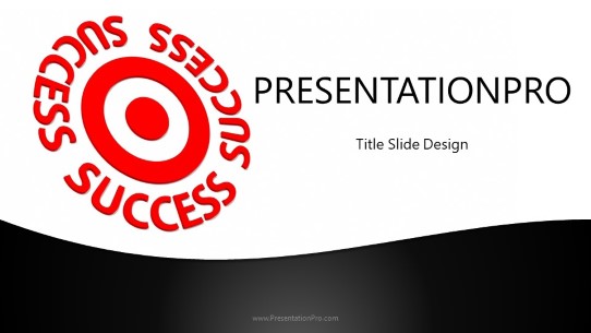 Success On Target Black B Widescreen PowerPoint Template title slide design