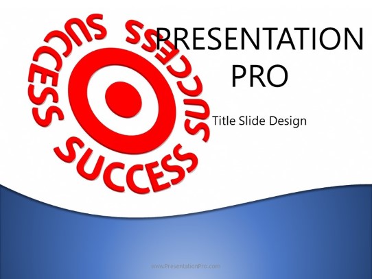 Success On Target Blue B PowerPoint Template title slide design