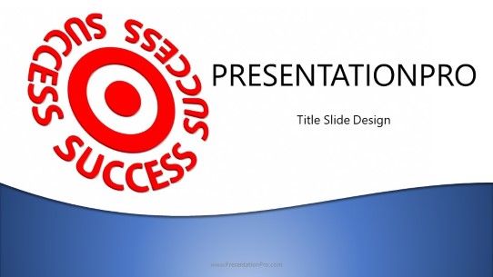 Success On Target Blue B Widescreen PowerPoint Template title slide design