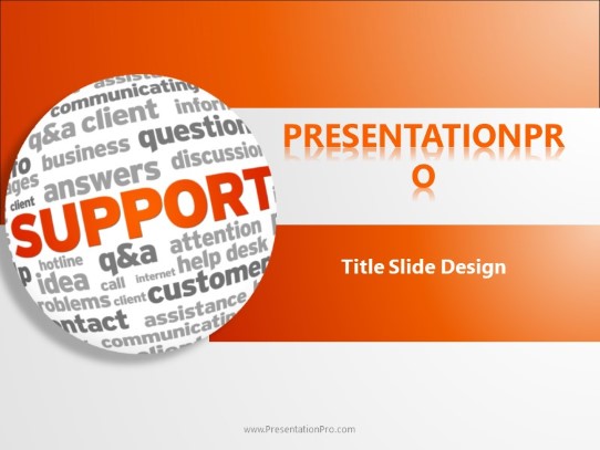 Support World Cloud PowerPoint Template title slide design