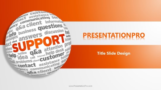 Support World Cloud Widescreen PowerPoint Template title slide design