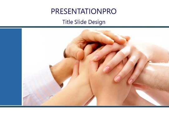 Team Unity Blue PowerPoint Template title slide design