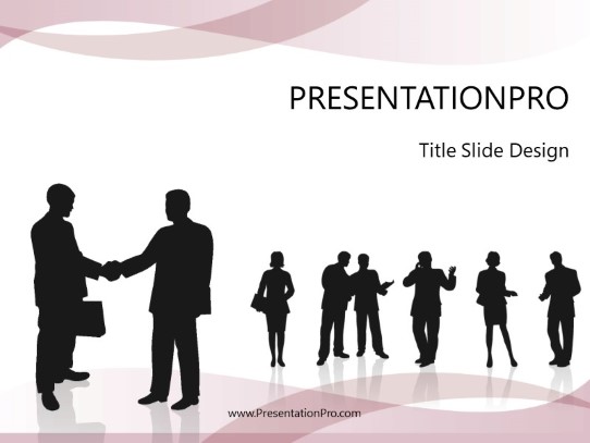 Teamwork Success Red PowerPoint Template title slide design