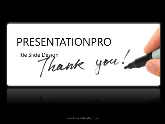 Thank You Pen PowerPoint Template title slide design