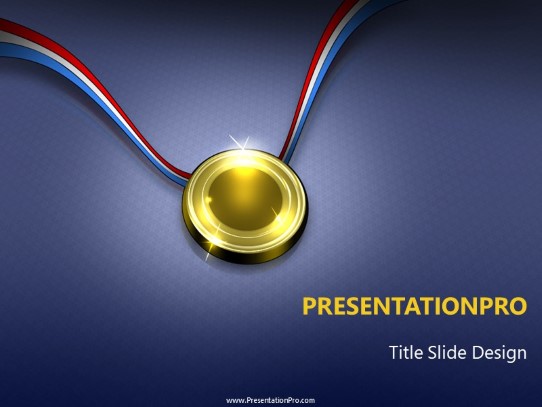 The Gold Medal PowerPoint Template title slide design