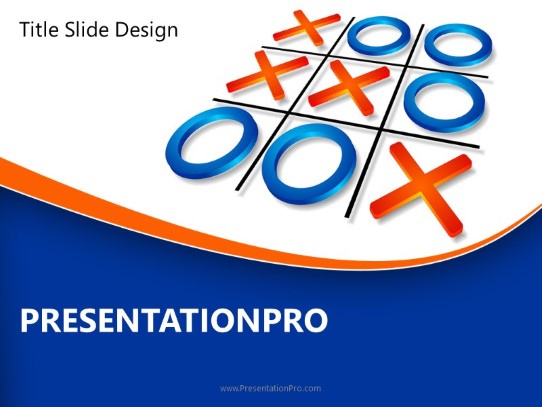 Tic Tac Toe Strategy PowerPoint Template title slide design