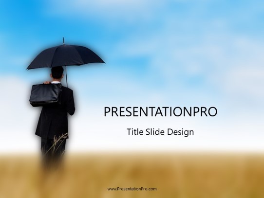 Umbrella Field PowerPoint Template title slide design