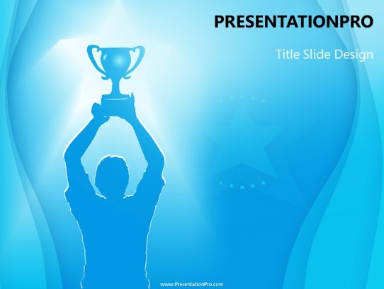 Victory Silhouette PowerPoint Template title slide design
