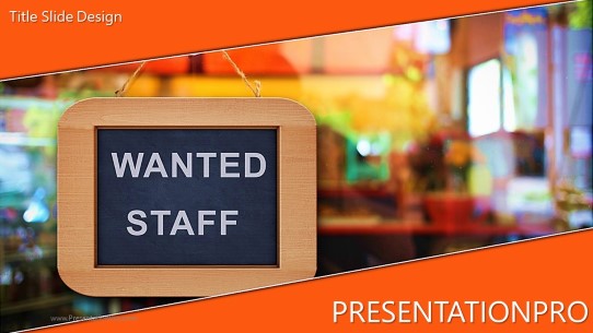 Wanted Staff Widescreen PowerPoint Template title slide design