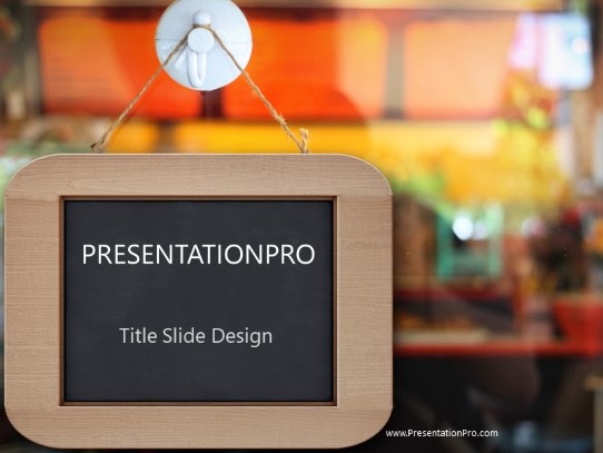 Window Sign PowerPoint Template title slide design