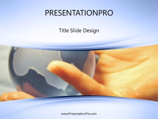 World In Hand PowerPoint Template title slide design