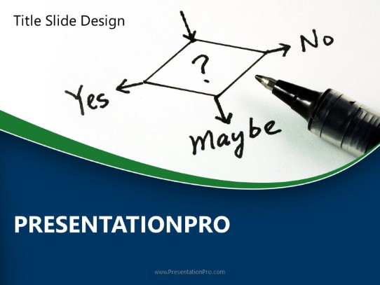 Yes No Maybe PowerPoint Template title slide design