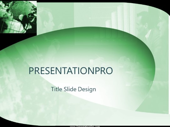 Annual Green PowerPoint Template title slide design