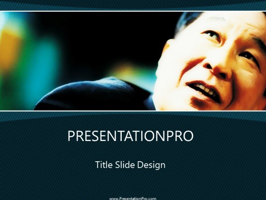 Asian Business Man 01 PowerPoint Template title slide design