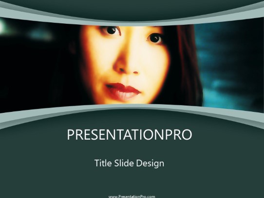 Asian Business Woman 01 PowerPoint Template title slide design